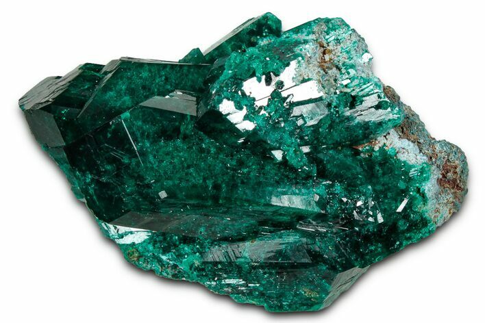 :Large, Emerald-Green Dioptase Crystals - Congo #343348
